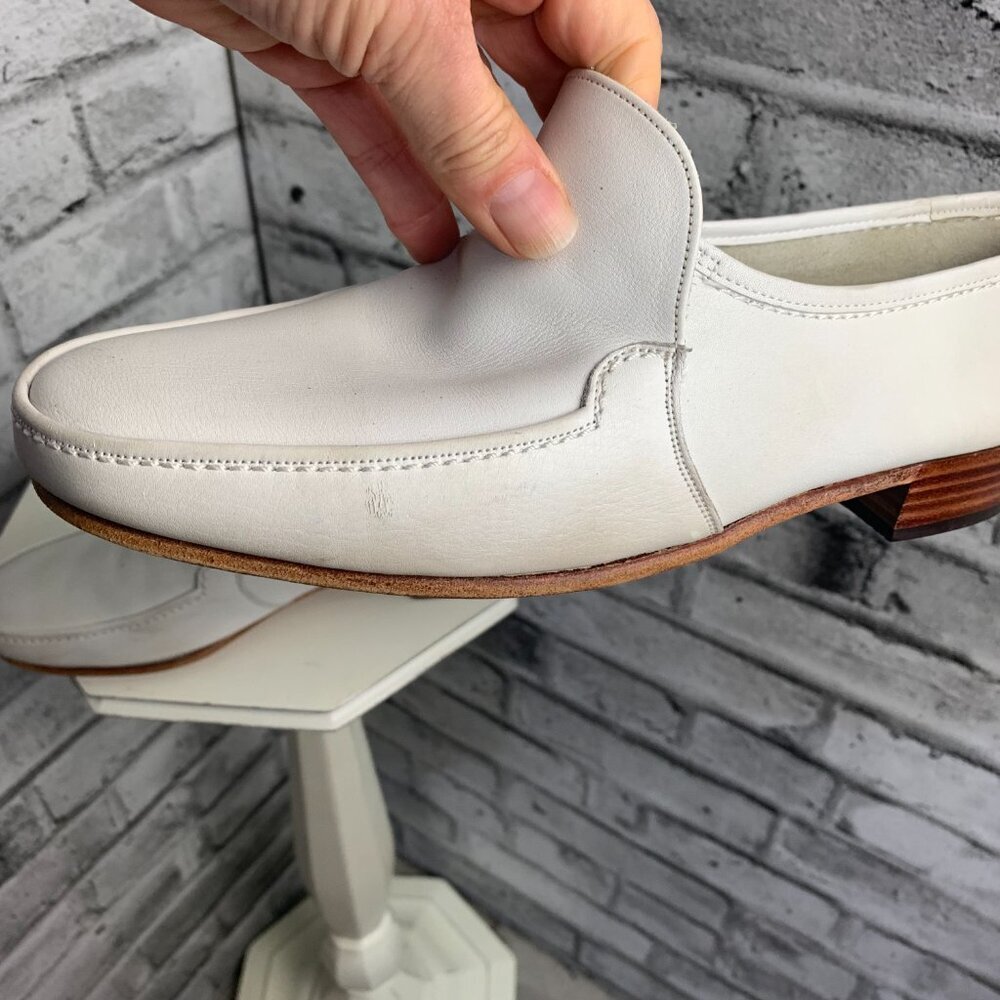 Bally Siesta Caribe White Leather Flat Loafers - Picture 10 of 13